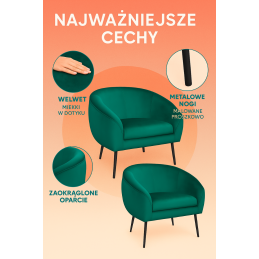 Fotel SYDNEY nogi złote MG19