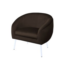 Fotel SYDNEY nogi białe MG05 - velvet brązowy