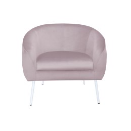 Fotel SYDNEY nogi białe MG55 - szary róż, velvet
