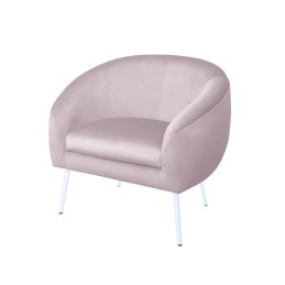 Fotel SYDNEY nogi białe MG55 - szary róż, velvet