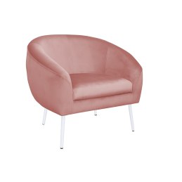 Fotel SYDNEY nogi białe MG58, velvet, róż indyjski
