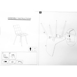 Krzesło FOX z przeszyciem czarne nogi MG06 – nowoczesne