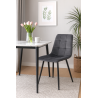 Krzesło FOX z przeszyciem szare welur czarne nogi GREY