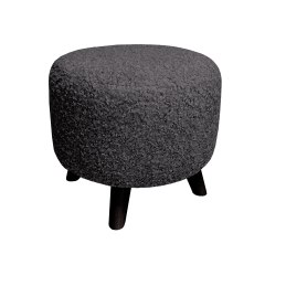 Pufa ALA tapicerowana tkanina noga drewniana