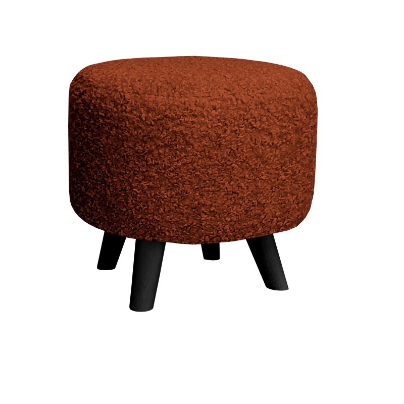 Pufa ALA tapicerowana tkanina noga drewniana