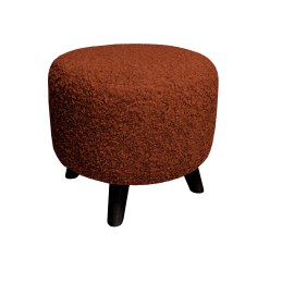 Pufa ALA tapicerowana tkanina noga drewniana