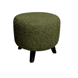 Pufa ALA tapicerowana tkanina noga drewniana