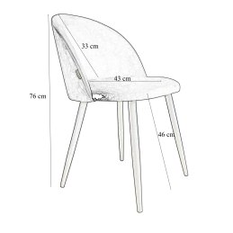 Krzesło Colin noga metalowa tkanina Vogue