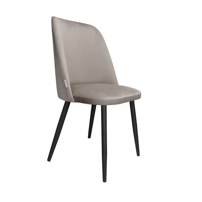 Krzesło welurowe GOYA BL06 na czarnych nogach Nowoczesne krzesło do salonu, jadalni i kuchni