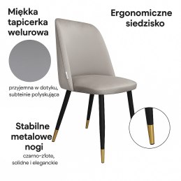 Krzesło GOYA MG09 - welur, nogi czarno-złote
