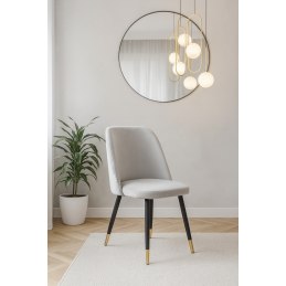 Krzesło welurowe GOYA BL06 na czarnych nogach Nowoczesne krzesło do salonu, jadalni i kuchni