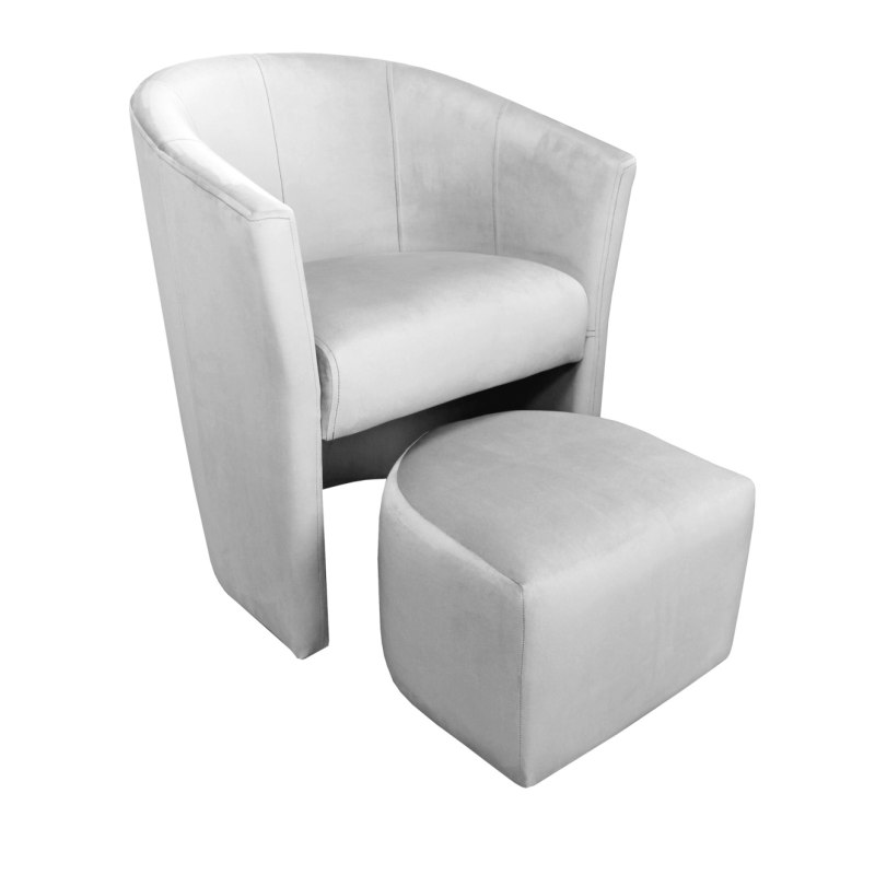 Fotel CLUB z podnóżkiem tkanina Welur