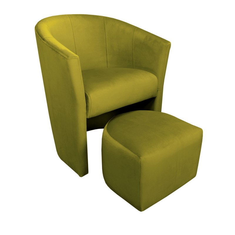 Fotel CLUB z podnóżkiem tkanina Welur