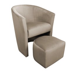 Fotel CLUB z podnóżkiem tkanina Welur