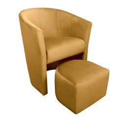 Fotel CLUB z podnóżkiem tkanina Welur