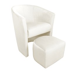 Fotel CLUB z podnóżkiem w tkaninie welur – turkusowy, elegancki fotel z podnóżkiem