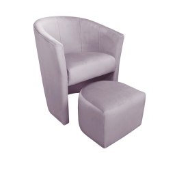 Fotel CLUB z podnóżkiem tkanina Welur