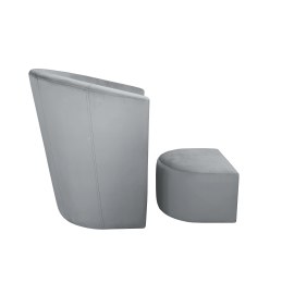 Fotel CLUB z podnóżkiem tkanina Welur