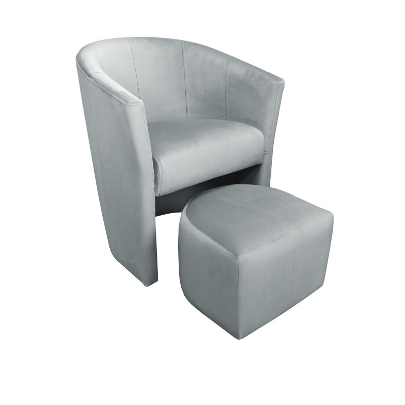 Fotel CLUB z podnóżkiem tkanina Welur