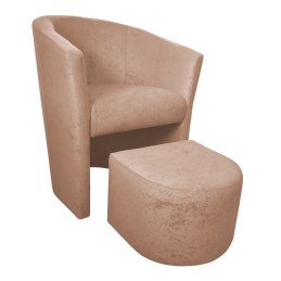 Fotel CLUB z podnóżkiem tkanina Mikrofaza – elegancja i styl