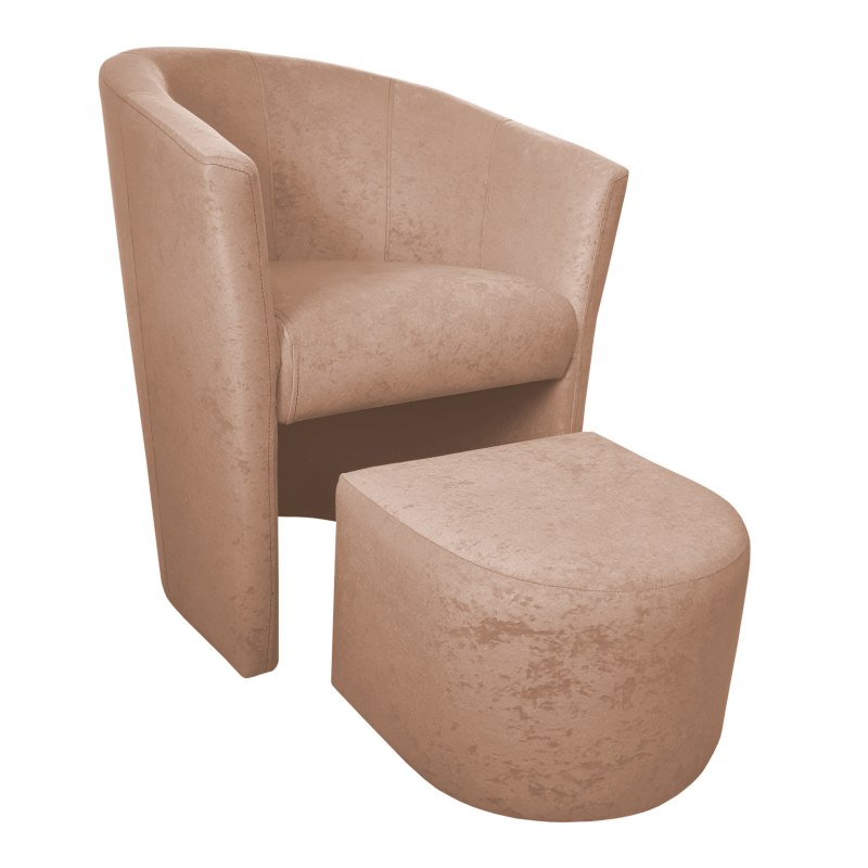 Fotel CLUB z podnóżkiem tkanina Mikrofaza – elegancja i styl