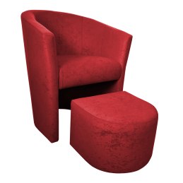 Fotel CLUB z podnóżkiem tkanina Mikrofaza – elegancja i styl