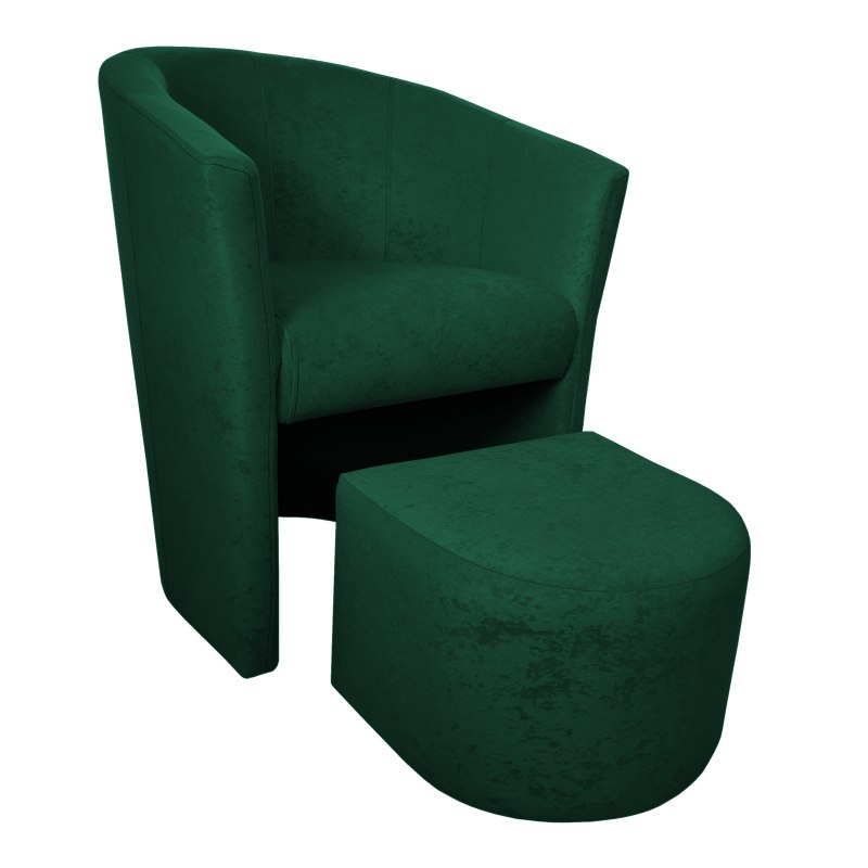 Fotel Club z podnóżkiem tkanina Mikrofaza