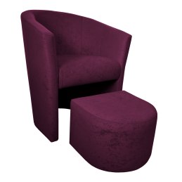 Fotel Club z podnóżkiem tkanina Mikrofaza