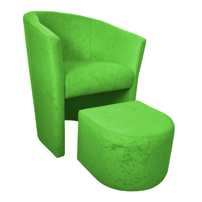 Fotel Club z podnóżkiem tkanina Mikrofaza