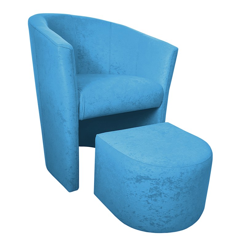 Fotel CLUB z podnóżkiem tkanina Mikrofaza – elegancja i styl