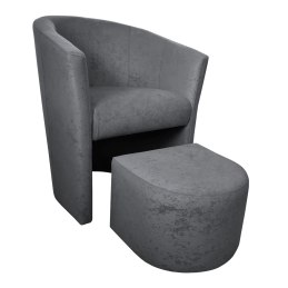 Fotel CLUB z podnóżkiem tkanina Mikrofaza – elegancja i styl