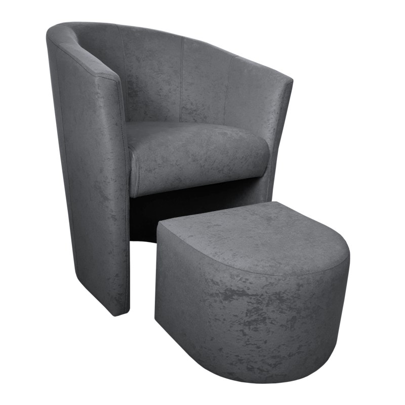 Fotel CLUB z podnóżkiem tkanina Mikrofaza – elegancja i styl