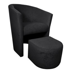 Fotel CLUB z podnóżkiem tkanina Mikrofaza – elegancja i styl