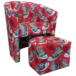 Fotel CLUB z podnóżkiem tkanina Mikrofaza – elegancja i styl