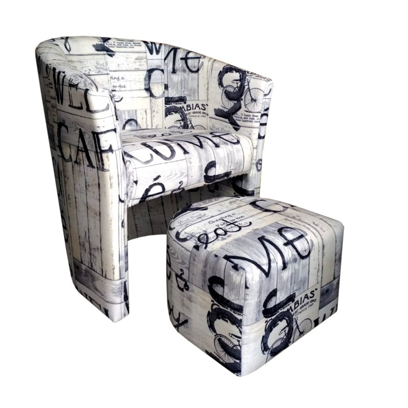 Fotel CLUB z podnóżkiem tkanina Mikrofaza – elegancja i styl