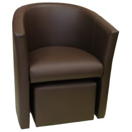 Fotel CLUB z podnóżkiem tkanina Eko skóra – elegancja i komfort