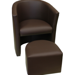 Fotel CLUB z podnóżkiem tkanina Eko skóra – elegancja i komfort