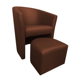 Fotel CLUB z podnóżkiem tkanina Eko skóra – elegancja i komfort