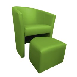 Fotel CLUB z podnóżkiem tkanina Eko skóra – elegancja i komfort