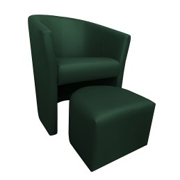 Fotel CLUB z podnóżkiem tkanina Eko skóra – elegancja i komfort