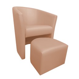 Fotel CLUB z podnóżkiem tkanina Eko skóra – elegancja i komfort