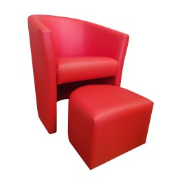 Fotel CLUB z podnóżkiem tkanina Eko skóra – elegancja i komfort