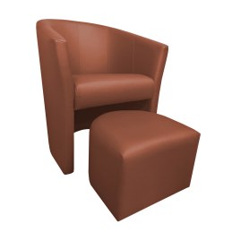 Fotel CLUB z podnóżkiem tkanina Eko skóra – elegancja i komfort