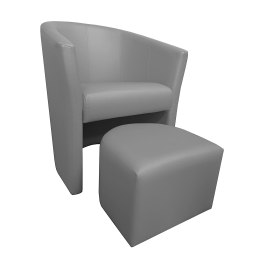 Fotel CLUB z podnóżkiem tkanina Eko skóra – elegancja i komfort