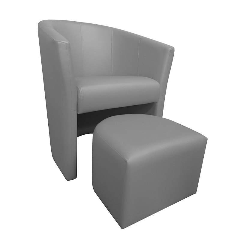 Fotel CLUB z podnóżkiem tkanina Eko skóra – elegancja i komfort