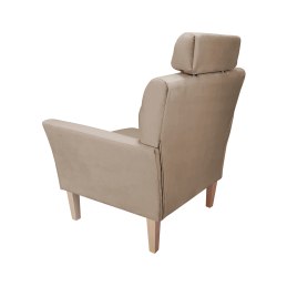 Fotel DENVER tkanina Welur noga drewniana