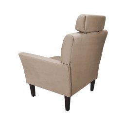 Fotel DENVER tkanina Welur noga drewniana – elegancki