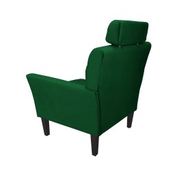 Fotel DENVER tkanina Welur noga drewniana – elegancki