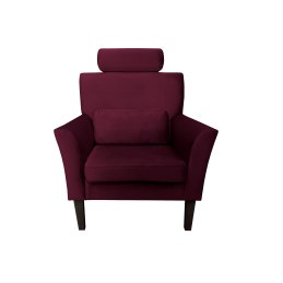 Fotel DENVER tkanina Welur noga drewniana – elegancki