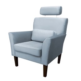 Fotel DENVER tkanina Welur noga drewniana – elegancki